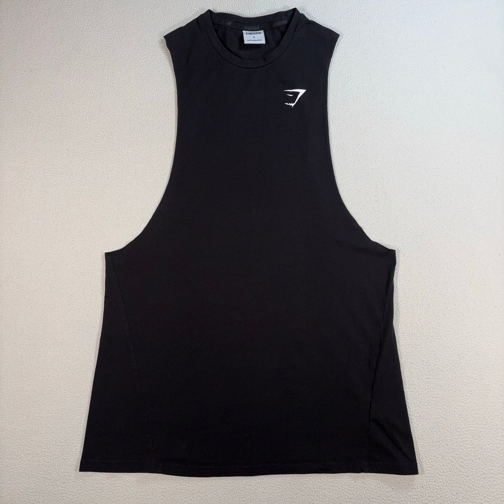 Gymshark Critical Drop Arm Tank Top Mens S Black Slim Fit Stretch Logo Gym A1A2R